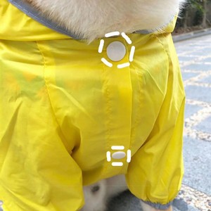 Pet <b>Raincoat</b> <b>Yellow</b> Solid Color Waterproof Full Coverage <b>Dog</b> Coat Medium Size <b>For</b> French Bulldog Summer Use - Product Image 1