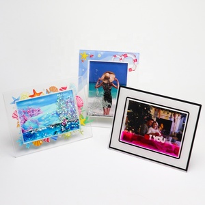 3.5X5 pulgadas arenas movedizas <span class=keywords><strong>Aqua</strong></span> Flotage burbuja flotando Día de San Valentín plegable soporte de cascada de nieve de marco de foto - Product Image 1