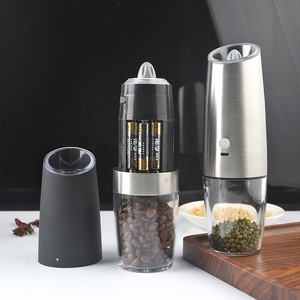 Argent alimenté par batterie avec lumière LED fonctionnement automatique en acier inoxydable <span class=keywords><strong>moulin</strong></span> électrique à gravité <span class=keywords><strong>moulin</strong></span> à <span class=keywords><strong>poivre</strong></span> et <span class=keywords><strong>sel</strong></span> ensemble - Product Image 5