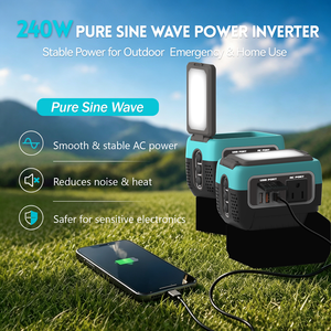 2 ชิ้น 240W อินเวอร์เตอร์เพียวไซน์เวฟสำหรับแบตเตอรี่มากี<span class=keywords><strong>ต</strong></span>้า 18V AC 120V ช่องเสียบ USB-C บ้านและเครื่อง<span class=keywords><strong>ใช้</strong></span>ในบ้านแคมป์ปิ้งเดินป่า - Product Image 4