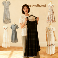 Robe longue d'été d'occasion pour femme en soie et mousseline, col en V, imprimé à pois/léopard, impression numérique, Guangdong Bales Ukay