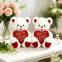 Ours en peluche tenant un cœur, ours en peluche pour la Saint-Valentin, jouet en peluche personnalisable, ours en peluche imprimé avec inscription d'amour, cadeau pour les amoureux, décoration