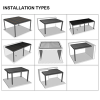 Pergola bioclimatique motorisée en alliage d'aluminium avec toit à lames orientables thermolaqué, imperméable, écologique, pour balcon et gazebo, personnalisable