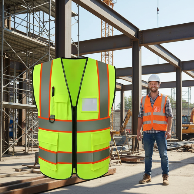 Breathable Mesh Construction ANSI CLASS 2 Water Proof Reflective Clothing for Workers