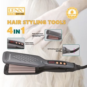 DENX---DX1392 Lisseur de cheveux 4 en 1 PET <span class=keywords><strong>PPA</strong></span> 75W 100-240V Préchauffage 30S 140°C ℃   160 ℃   180 ℃   200 ℃   Plaque de vitrocéramique à ions négatifs avec écran LED - Product Image 3