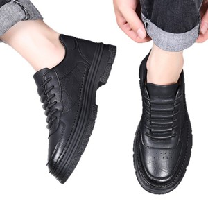 Chaussures décontractées en cuir pour hommes, bout rond, semelle souple, à lacets, style automne, mode business, semelle intermédiaire en EVA, semelle extérieure en caoutchouc - Product Image 5
