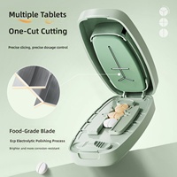 Coupe-pilules réglable pour la découpe en moitié, en tiers et en quarts, séparateur de comprimés précis avec lame de qualité alimentaire, diviseur de médicaments portable