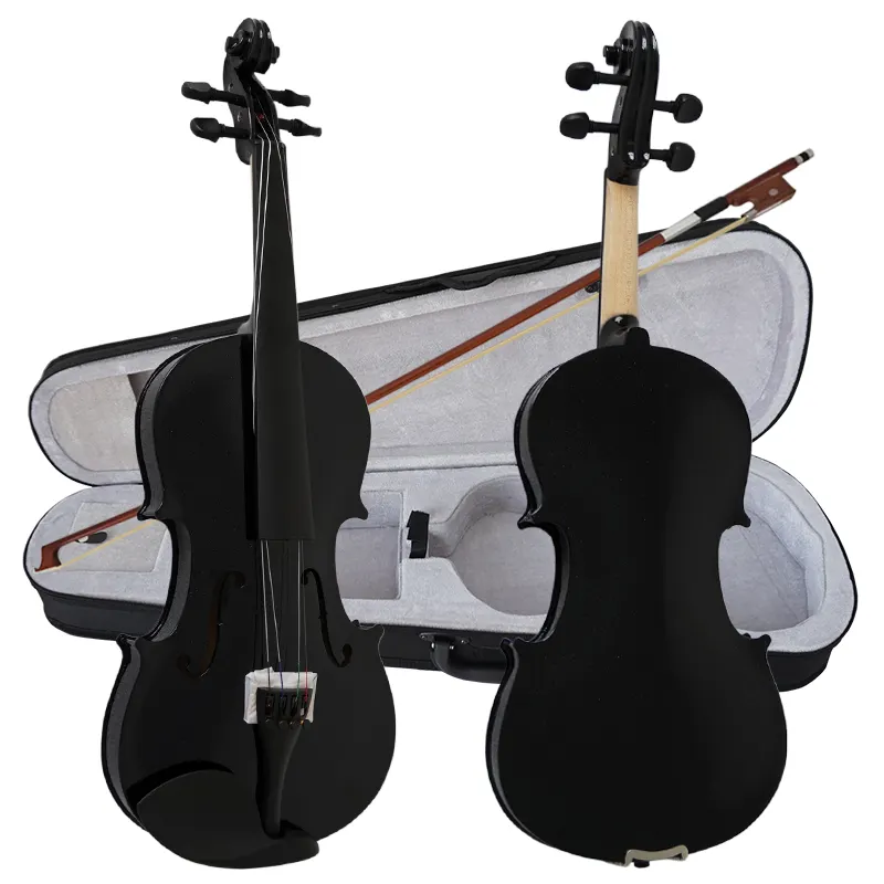 China Aiersi brand black violin for beginners or student