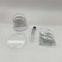 Coque de ballon à eau vide transparente avec paillettes et seringue de remplissage de paillettes pour kit DIY réutilisable pour l'artisanat, les jeux d'été en plein air et les fêtes