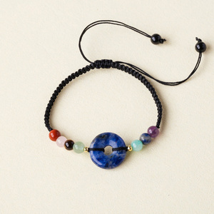 Pulseras de Piedras Preciosas Naturales Trenzadas con Cuentas de Cristal Curativas, Ajustables, con Hebilla de la Suerte y la <span class=keywords><strong>Paz</strong></span> de los 7 Chakras - Product Image 6