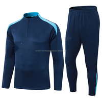 Vêtements d'entraînement de football unisexes personnalisables avec logo imprimé, col ras du cou à demi-zip, extensibles dans 4 directions, 100% polyester, anti-UV, séchage rapide