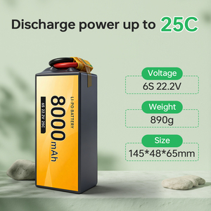 Paquete de Baterías 21700 3.7V de Alta Capacidad (8000 mAh) 3S 4S 6S 8S con Carga Rápida para Coche RC, Avión, Dron, Quadcopter, LiPo de Alta Tasa de Descarga 8000 mAh-6S - Product Image 2