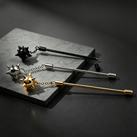 Piercing d'oreille en acier chirurgical Trident de Neptune et Marteau de météore, barbell droit, bijoux de piercing corporel tendance