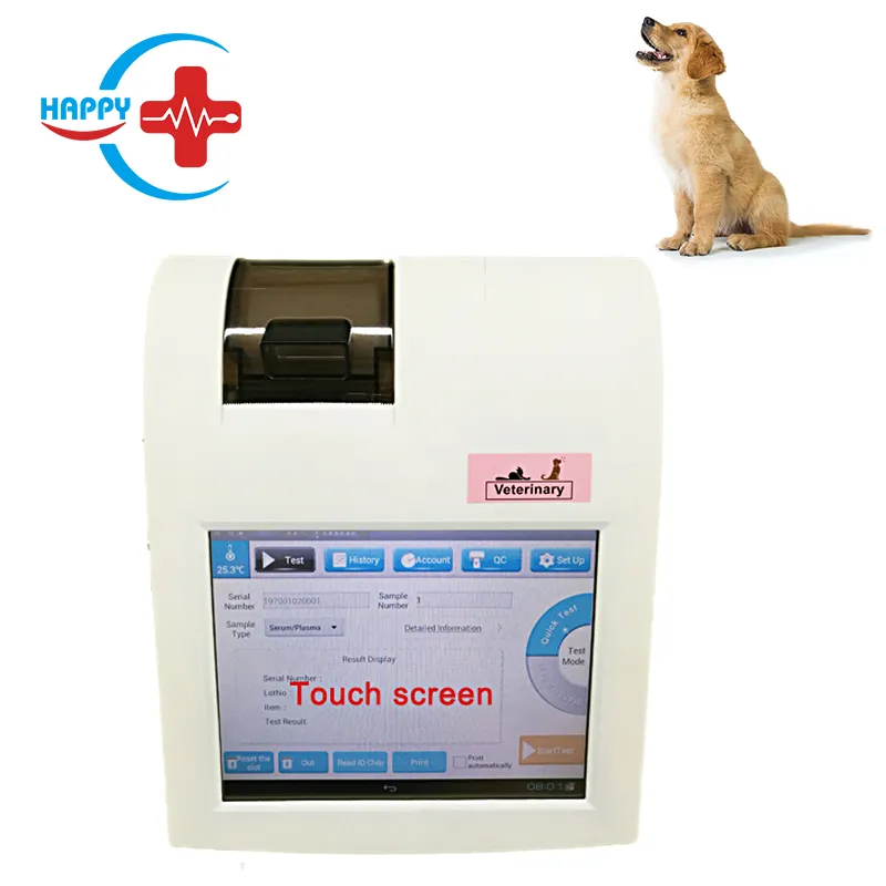 HC-R059A מרפאת וטרינרית מגע מסך POCT immunoassay מנתח/כלבים פרוגסטרון מבחן פרוגסטרון מכונת עבור מבחן cCRP