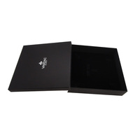 Boîte cadeau rectangulaire noire au détail emballage de boîte rigide cosmétique avec couvercle grande boîte cadeau en papier carton rigide