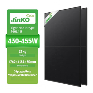 Panneaux solaires monocristallins Jinko Full Back, kit résidentiel, noir, stock, Topcon 440w 450w, panneau solaire Jinko Tiger Neo de type N - Product Image 1