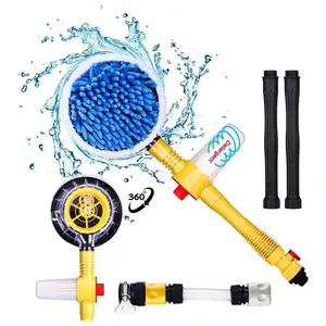 Rotating Car Wash Brush High Pressure Car Foam Brush Rotating Automatic Sponge Hose Washing with Cleaner Cup