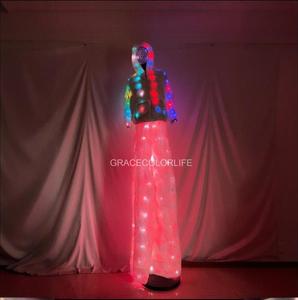 Conjunto de Vestidos con Luces LED Ajustables Eléctricamente, Disfraz de Fiesta Rave con Cambio de Color, Disfraz de Halloween para Espectáculos, Ropa de Club para <span class=keywords><strong>Mujer</strong></span> - Product Image 4