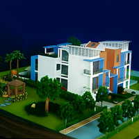 Modèle de construction immobilière personnalisé à grande échelle 1:30 avec éclairage LED, couleur et forme personnalisées, maison en bois moderne, villa imprimée en 3D