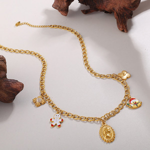 Collar con Colgante de Dibujos Animados, Acero Inoxidable, Chapado en Oro de 18K, Joyería de Moda, Regalo - Product Image 3