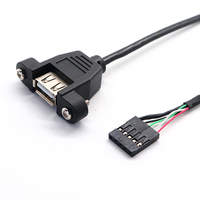Câble de données USB 2.0 OEM avec connecteur femelle A vers USB 5 broches 2,54 mm à visser pour montage sur panneau, pour ordinateur et appareil photo