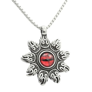 Yunnique – pendentif en acier inoxydable pour hommes, collier rétro Punk, cadeau, design de fleur géométrique, serti de pierres, 280505 - Product Image 4
