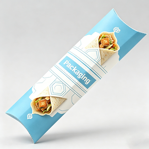 Caja de Papel con Forma de Almohada para Llevar, con Logotipo Personalizado, para Shawarma, Doner <span class=keywords><strong>Kebab</strong></span>, Wrap, Burrito, Rollitos Mexicanos - Product Image 1