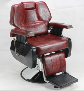 Chaise de barbier pour hommes, salon de coiffure, moderne, de haute qualité, noire et rouge, la plus populaire, en vente en gros - Product Image 1