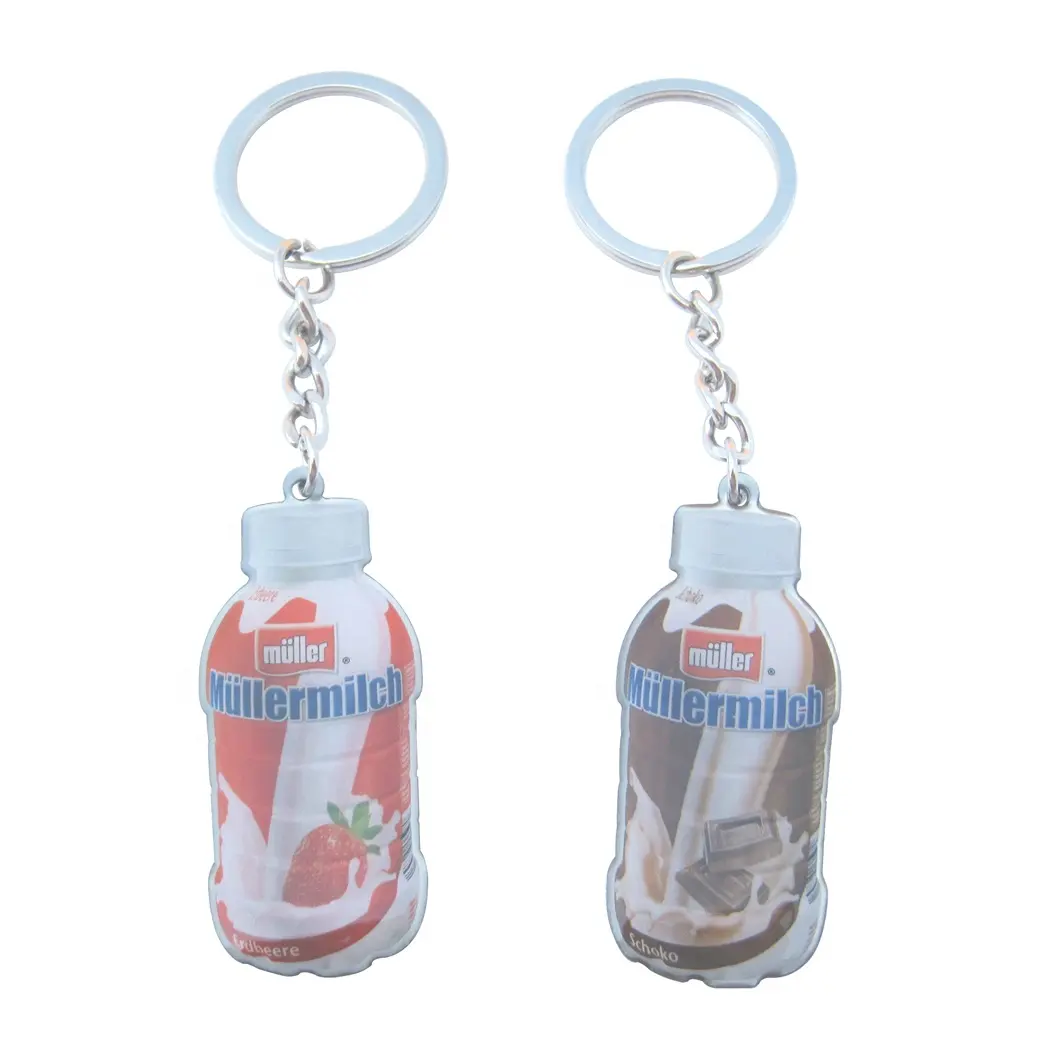 לא MOQ פרסום מתנת בקבוק צורת ריק תמונה מחזיקי מפתחות קישוט הדפסת לוגו מותאם אישית סובלימציה מתכת פלדת keychain