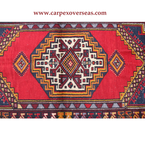 พรมขนสัตว์สีแดงที่ได้รับแรงบันดาลใจจากโบฮีเมียนของผู้จำหน่ายที่ได้รับการรับรองวัสดุไฟเบอร์ธรรมชาติกันลื่นรองรับแรงกระแทกได้ดีเยี่ยมสำหรับพื้นที่อยู่อาศัยที่เป็นของขวัญ - Product Image 2