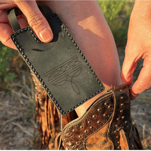 Cross-border best-selling Western cowboy boot coin <b>purse</b>, shoelace wallet, card holder, snap closure handmade wallet - Product Image 3
