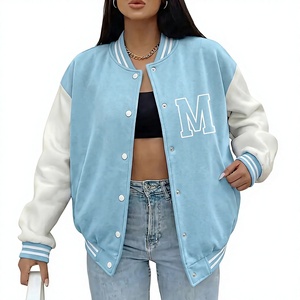 Unisex Casual Varsity <b>Jacket</b> <b>Lightweight</b> Comfortable Outerwear with Ribbed Collar Snap Fastening Everyday Fashion Layer - Product Image 1