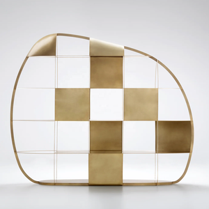 Estantería dorada creativa de lujo ligera de Italia, diseño de gama alta, sala de estar partición para, exhibición de whisky, estante de suelo multicapa - Product Image 4