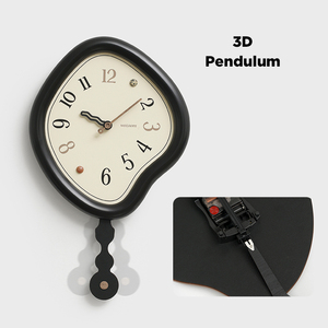 WOZOOM Grande horloge à <span class=keywords><strong>pendule</strong></span> Grande horloge murale Art mural Décoration <span class=keywords><strong>en</strong></span> <span class=keywords><strong>bois</strong></span> Décoration intérieure Décoration de salon Horloge design moderne - Product Image 5