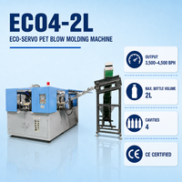 Machine de soufflage PET à 4 cavités, 2L, servomoteur, 4500 BPH, infrarouge automatique pour bouteilles d'eau, de boissons et d'huile, certifiée CE