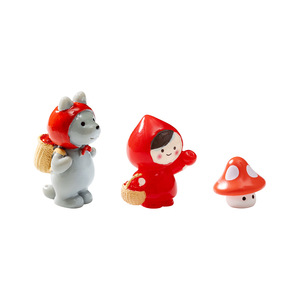 Figuras Decorativas de Resina para Jardín, Miniaturas de Caperucita Roja y el Lobo, Adornos Colgantes para Manualidades - Product Image 5