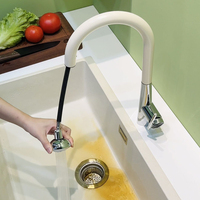 Robinet de cuisine moderne en laiton, à poignée unique, anti-éclaboussures, eau chaude et froide, pour évier à légumes et lavabo
