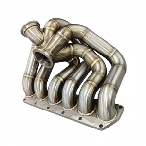 Collecteur d'échappement en acier inoxydable pour Volkswagen <span class=keywords><strong>Golf</strong></span> <span class=keywords><strong>4</strong></span> MK4 R32 2002-2005, tuyau d'échappement à haut débit, tête de convertisseur catalytique - Product Image 1