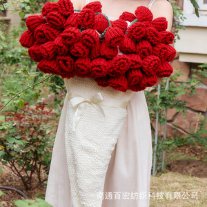 Knitted Rose <b>Blanket</b> 110cm 150cm Handcrafted Bohemian Style Throw For Gift - Product Image 3