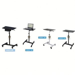 Single Leg Pneumatic Sit to Stand Extendable Metal <strong>Desk</strong> Height <strong>Adjustable</strong> Workstation with Movable Base - Product Image 6