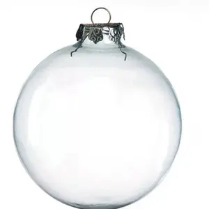 Bolas de plástico transparente para decoración del hogar, bolas de árbol de Navidad rellenables, adornos, colgante de Navidad, 8cm/10cm
