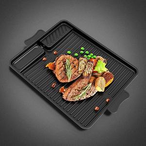 Poêle à griller rectangulaire de style coréen avec revêtement en pierre Maifan, facile à nettoyer, pour une utilisation en intérieur et en extérieur - Product Image 2