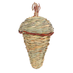 Nichoir en paille tressée fait main, rond, écologique, décoration de jardin pour oiseaux, taille moyenne - Product Image 4