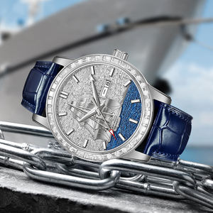 HANBORO Montre Mécanique Automatique pour Homme Série de Voile Lisse avec Simple Mode Voilier Design Calendrier Affichage Cadran Pointeur - Product Image 4