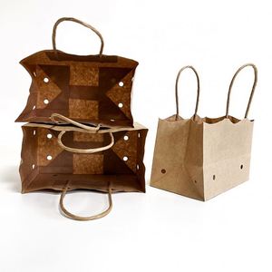 Sac d'emballage promotionnel pour supermarché avec logo personnalisé, en papier sulfurisé, avec poignée perforée, impression offset, recyclable, à fond carré - Product Image 5
