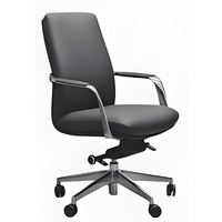 Chaise de bureau moderne en cuir ergonomique, chaise de direction de luxe, chaise de visiteur confortable pivotante en PU avec roulettes