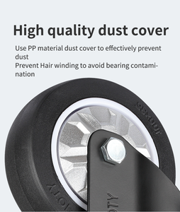 4-zoll-draht-stämmen-roller schwenkbar mit metall-bremsschiene schwarz industrieller pu-rollerrad - Product Image 4