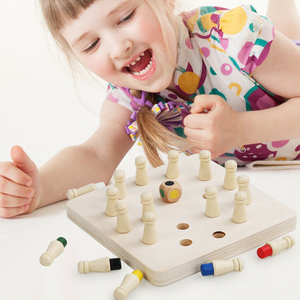Gioco da Tavolo Educativo in Legno Montessori Creativo, Scacchi della Memoria <span class=keywords><strong>per</strong></span> <span class=keywords><strong>Bambini</strong></span> dai 5 ai 7 <span class=keywords><strong>Anni</strong></span>, Certificato CE - Product Image 2