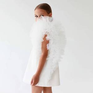 Vestido de malla con volantes negro para niñas, estilo gótico, traje de actuación, disfraz de Halloween para niños, ropa de fiesta, ropa de baile para escenario - Product Image 3