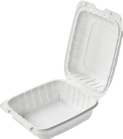 Boîte alimentaire réutilisable en plastique écologique, compatible micro-ondes et lave-vaisselle, 6 compartiments, couvercle à charnière MFPP, boîte à hamburger, compatible congélateur